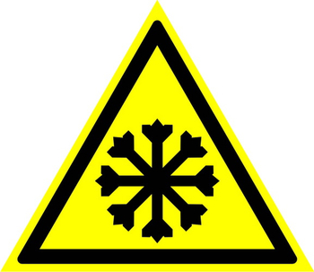 W17 осторожно! холод (пленка, сторона 200 мм) - Знаки безопасности - Предупреждающие знаки - Магазин охраны труда и техники безопасности stroiplakat.ru